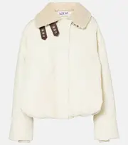 [Loewe] Loewe Shearling-trimmed cotton-blend puffer jacket UK 16 white