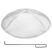 VEVOR 40" Round Firepit Spark Screen Cover Lid Stainless Steel Wood Burning