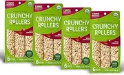 Friendly Grains - Crunchy Rollers - Organic Rice Snacks, Crispy Puffed Rice Rolls, Healthy Snack Rolls for Adults and Kids - Apple Cinnamon (4 packs of 6)