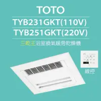 在飛比找momo購物網優惠-【TOTO】三乾王浴室暖風機TYB231GKT-110V、T