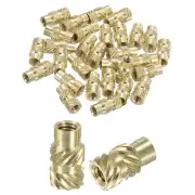 Knurled Insert Nuts, 50pcs M3 x 9mm L x 5mm OD Brass Heat Set Insert Nuts