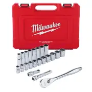 Milwaukee 48-22-9410 Milwaukee Tool 22 pc 1/2" Drive SAE Ratchet and Socket Set