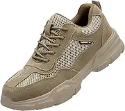 [AUXDIQ] Steel Toe Cap Shoes for Men Women Safety Shoes Lightweight Work Boots Non-Slip Industrial Protective Composite Shoes