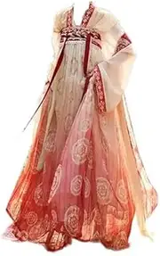 AIMALL Tang-Inspired Embroidered Hanfu Set - Modern Half-Arm Upper Garment & Chest-Length Skirt, Exquisite Detailing, XS-L Sizes