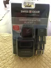 NEW Swiss Gear Travel Converter/ Adaptor Plug Kit With Pouch /Free Shipping