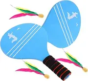 EXAOMBLE Sturdy Kids Badminton Racket Set Includes Rackets Shuttlecocks Storage Bag for Play