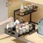 Kitchen Finishing Shelf Space-saving Keep Neat under Sink Retractable Drawer