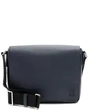 Louis Vuitton Blue Nylon, Taiga Leather Taiga District PM (Authentic Pre-Loved)