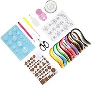 Tofficu 1 Set DIY Paper Quilling Strips Set Art Paper Craft Kit for Home School for Beginners Professionals Create Flowers Animals More Selection