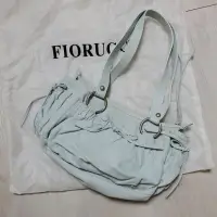 在飛比找蝦皮購物優惠-FIORUCCI 真皮 小羊皮 水藍 肩背包 手提包 免運