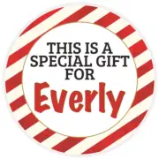 This is a Special Gift for Everly - 3 Pack Circle Stickers 3 Inch - Christmas