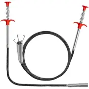 Drain Snake, 2 Pcs Drain Clog Remover(63 In And 35.5In), Upgraded Sink Drain ...
