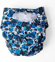 Monarch Ultimate Wipeable Cloth Nappy with Hook and Loop Closure, Sea-Nery