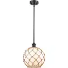 Innovations Lighting 516-1S-BK-G121-10RB Ballston Large Farmhouse Rope Pendant