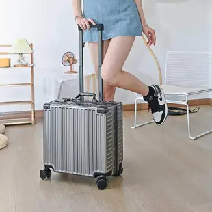 簡約復古純色 結實耐用 端商務鋁框拉桿行李箱 登機箱 旅行箱 18吋 20吋 行李箱 防撞 防刮 拉桿行李箱
