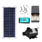 50W DC12V Solar Panel Water Pump Kit with Time Controller Submersible Motor Garden Fountain Decor Pump for Bird Bath