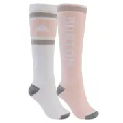 Burton Weekend Midweight 2 Pack Socks Womens in Stout White Peach Melba - Size