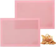 Perforated Baking Mats, 2 PCS Pink Eclair Silicone Mat Half Sheet, Non-Stick Reu