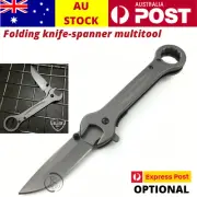 Multi Tool Survival Hunting Folding Pocket Spanner Wrench EDC Camping Knife AU