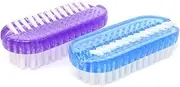 Honbay 2PCS Plastic Double Sided Nail Brush Nail Cleaning Scrubbing Brush