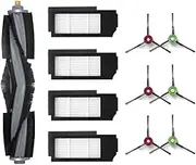 11 Pcs Accessories Kit for Ecovacs Deebot X1 Plus/Ecovacs Deebot T10 Plus Robot Vacuum Replacement Parts, 1 Main Brush, 6 Side Brushes, 4 Filters