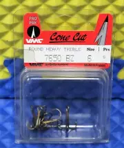 VMC Conecut Propak Fish Hooks Round Heavy Treble Bronze Size 6 6Pcs 7650 BZ
