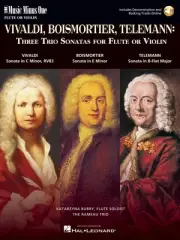 3 Trio Sonatas Vivaldi Boismorter Telemann for Flute Sheet Music Minus One Audio
