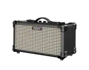 AROMA 15W Portable Guitar Amplifier Multi Distortion Clean Tones Bass Treble Control Bluetooth Built-In Battery Black TM-15-BLK