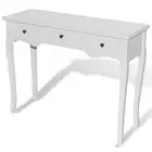 Vidaxl Dressing Console Table With Three Drawers White mdf,pine wood Hall Tables