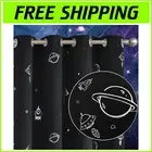 Whimsical Kids' Blackout Drapes with Outer Space Theme - 63" x 52", Set of 2