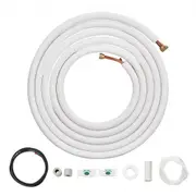 VEVOR 25FT Mini Split Line Set, 6.4 & 12.7mm O.D Copper Pipes Tubing and Triple-Layer Insulation, for Air Conditioning or Heating Pump Equipment & HVA