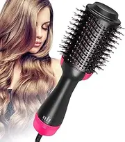 SAA Certified AU Plug One Step Hair Dryer and Volumizer, M Meraif 3 in 1 Hot Air Brush Hair Dryer Brush Anti-scald Negative Ion Hair Straightener Brush Comb Curler Styler for All Hair Types