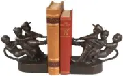 Bookends Tug of War Large Hand Painted Resin OK Casting Traditional