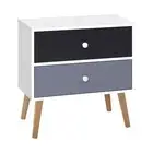 NEW Artiss Bedside Tables Drawers Wood White Two Tone