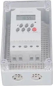 Pool Pump Timer, LCD Screen Digital Timer Box 7 Day Repetitive Cycle or Single Day Settings Programmable Timer Switch (AC 220V)