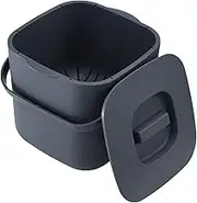 Maxkon 7L Compost Bin Rubbish Waste Bin Plastic Kitchen Trash Dustbin Garbage Can Food Recycling Caddy Countertop Table Organic Separation Dark Grey