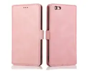 Leather Flip Case for Iphone 6 6S Stand Magnetic Clasp Closure Cash Credit Card Slots Case-Rose Gold