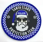 Santa Christmas Patch, Blue Hat, Police Woven Patch, Thin Blue Line