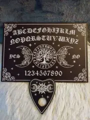 Ouija board spirit board with roses and tree of life and planchet