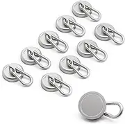 [Ant Mag] Carabiner Magnetic Hooks, 60LBS Heavy Duty Neodymium Magnet Carabiner with Swivel Carabiner Snap Hookfor Indoor/Outdoor Hanging bagnet Grill Kitchen Purse Factory Warehouse Office. 10 Pack