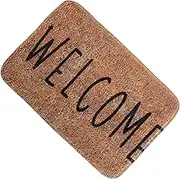 AUTSUPPL Welcome Door Mat Lightweight Polyester Slip Entrance Mat Easy to Clean Indoor Outdoor for Home Entryway Non Skid Welcome Letter Design