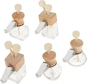 TOGEVAL 5Pcs Car Air Vent Essential Oil Diffuser Compact Aromatherapy Fragrance Bottles with Wooden Lids for Freshening Up Your Vehicle and Home