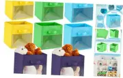 8 Pcs Cube Storage Bins with Clear Window 11'' Dark Blue, Yellow, Green, Blue