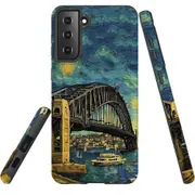 For Samsung Galaxy S21 FE Tough Protective Cover, Painting Of The Harbour Bridge
