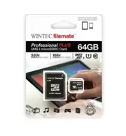 Filemate Professional Plus 64GB microSDXC Card with SD Adapter - 3FMUSD64GU1PI-R