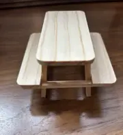 Miniature Furniture - PICNIC TABLE - Dollhouse, Train Layout, Diorama,