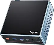 Trycoo WO4 Mini PC, AMD Ryzen 5 6600H, 16GB DDR5 512GB PCIe4.0 SSD,AMD Radeon 660M Mini Computers, Mini Computer Support Triple Screen Displays/WiFi6/BT5.2/Type-C/2.5G LAN (AMD 6600H 16+512)