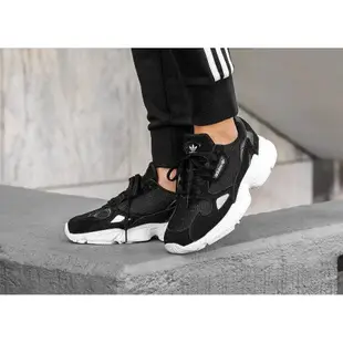 【正品】Adidas Originals Falcon 黑白 增高 厚底 老爹鞋 許路兒