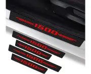 NP Car Door Sill Protectors 4Pcs for RAM 1500, Carbon Fiber Leather Door Sill Sticker for Dodge RAM, Car Door Scuff Plate Door Entry Guard Threshold Scratc