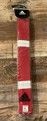 Adidas Martial Arts Judo Karate Tae Kwon Do TKD Red Belt Size 4 (280CM) NEW